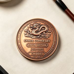 Barra de Cobre de 1 Onza con Relieve Intrincado de Dragón en Nube, Medalla de Arte en Cobre Fino, Edición Limitada para Coleccionistas de Todo el Mundo - Product Image 3