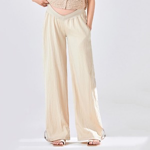 <span class=keywords><strong>Pantalon</strong></span> de maternité YIYI ample et respirant à jambes larges, taille haute extensible avec soutien abdominal, <span class=keywords><strong>pantalon</strong></span> décontracté doux pour femme enceinte - Product Image 6