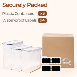 42 Pack Airtight BPA Free Dishwasher Safe Food Storage Containers Measuring Lids Plastic <b>Kitchen</b> Organization Cereal Flour Sugar - Product Image 4