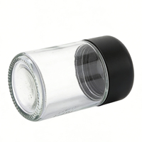 Bocaux en verre anti-odeur personnalisables, résistants aux enfants, 3,5g 1oz 2oz 3oz 4oz, vides, transparents ou givrés, avec couvercle en bambou pour fleurs