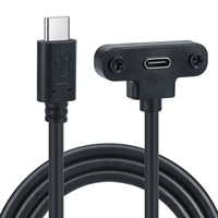 3A de alta corriente 6 núcleos USB2.0, macho y hembra, curva de 90 grados con línea deflectora de fijación de tornillo con línea de oreja