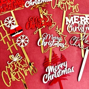 Decoraciones acrílicas para pasteles con temática navideña, miel y dulzura, suministros para fiestas, adornos para pasteles, tema navideño - Product Image 3