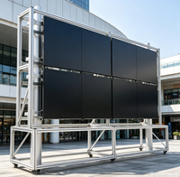 Support d'écran LED modulaire en profilé aluminium, support mural vidéo mobile avec roulettes pour écran d'affichage extérieur
