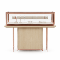 Comptoir de présentation de bijoux en bois sur mesure avec éclairage LED pour les magasins de bijoux en gros