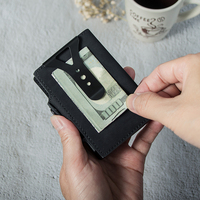 Portefeuille intelligent anti-vol personnalisé en cuir PU à éjection automatique, blocage RFID, porte-cartes de crédit tendance pour hommes et femmes