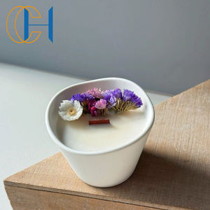 C & H Lot de 4 bougies à <span class=keywords><strong>intention</strong></span> de fleurs sèches en cristal pour rituels et autel - Product Image 6