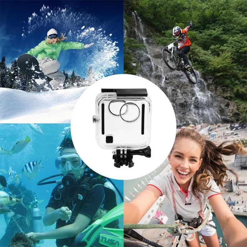 45M Wholesale Replacement Underwater Dive Shell Vlog Housing Go Pro 360 Camera Accessories Waterproof Case For Gopro Fusion
