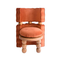 Chaise baril en bois massif personnalisée pour salon, chaise de salle à manger pour hôtel et restaurant, chaise d'appoint confortable pour coiffeuse, en vente