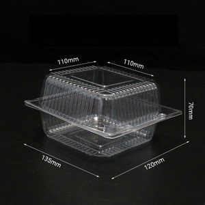 custom packing food box plastics square clear transparent pastry bread box