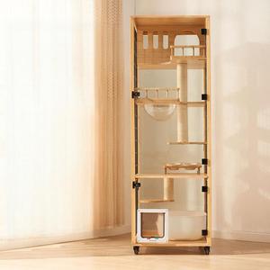 Vente en gros de villa pour chat en bois massif, compacte, pour petite famille, design peu encombrant, cage intérieure pour chat, maison pour chat - Product Image 4