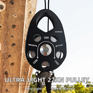 Poulie simple en aluminium ultra-légère avec anneau en D, capacité de charge 22KN, <span class=keywords><strong>corde</strong></span> de 15mm pour la descente en rappel, le sauvetage, l'escalade d'arbres et la protection contre les chutes - Product Image 5
