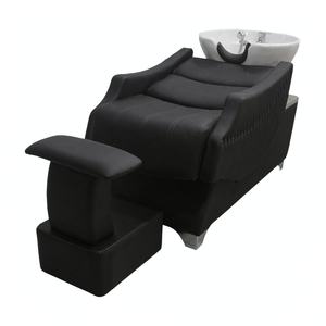 Cama de lavado de cabello para peluquería con lavabo de cerámica personalizado del fabricante, semireclinable para terapia capilar, para barbería - Product Image 1
