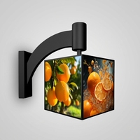 Panneau de menu LED rétroéclairé à 4 faces avec rotation automatique à 360 degrés, à fixer au mur, boîte à lumière pour affiches remplaçables, idéal pour les bars, les restaurants de restauration rapide et les cafés