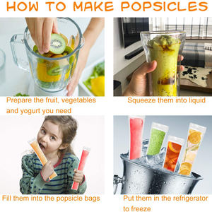 ถุงไอติมทำน้ำแข็งใส,ถุงใส่ลูกกวาดแบบใช้แล้วทิ้งถุงซิปล็อกถุงไอศกรีมโยเกิร์ตแช่แข็งถุงไอศกรีมแท่งพร้อมกรวย - Product Image 3