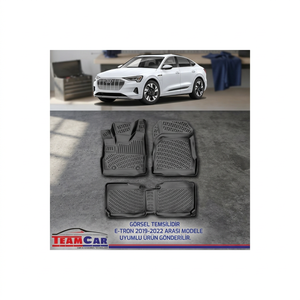 3D Black <b>Rubber</b> Car Floor <b>Mats</b> for Audi E-Tron 2019-2022 - Product Image 2