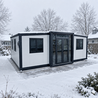 Maison préfabriquée extensible pour climat froid avec porte à rupture de pont thermique pour zones hivernales, kit thermique inclus