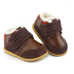 TipsieToes Manufacturer Stock Low Price <strong>Real</strong> Leather Super Soft Stylish Western Flat Fur Boots for <strong>Little</strong> Boy Girl Kids Teenage - Product Image 3