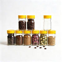 Pot en verre rond de 200 ml de haute qualité avec ouverture large et couvercle à vis en plastique PP de couleur personnalisée pour le stockage de poudre de café