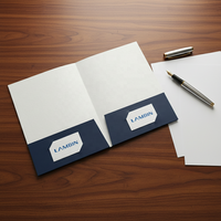 Sobre Plegable de Papel Couché para Presentaciones, con Ranura para Tarjetas de Visita, Impreso y Personalizado, para Uso en Oficina