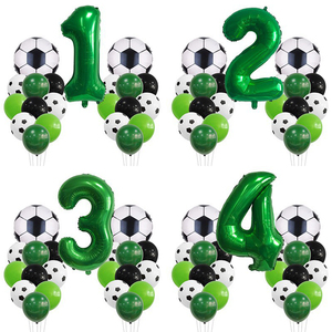 Set de Globos de Fútbol con Número Verde y Globos de Aluminio para Fiesta de Fútbol - Product Image 3
