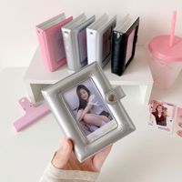 WAALUU Album Foto Perekat PVC Satu Grid dengan Kancing Jepret Bentuk Bintang, Tempat Kartu Penggemar untuk Penyimpanan, untuk Anak Perempuan