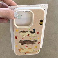 Coque arrière motif chat mignon et fraise pour iPhone 18 13 11 XR 17 13 Pro Max, étui de téléphone imitation cuir