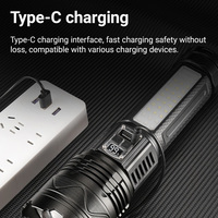 Lampe torche tactique LED à zoom longue portée BL-A80 1000 lumens, rechargeable par USB, alimentation CC, corps en alliage d'aluminium, forte luminosité, camping