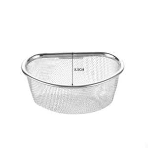 Cesta de drenaje de acero inoxidable, fregadero de utensilios de cocina para el hogar, cesta de almacenamiento de metal no perforada - Product Image 4