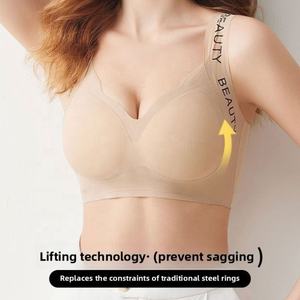 <span class=keywords><strong>Sujetadores</strong></span> sin Costuras Transpirables para Mujer de Talla Grande, Soporte Suave, Antideslizantes, Tirantes Ingleses, Logotipo en la Copa, Push-Up, para Uso Diario en Verano - Product Image 5