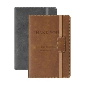 Custom A5 Leather Hardcover <b>Journal</b> Thank You Daily Notebook with Lined Pages-Gift - Product Image 1