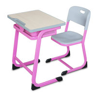 Bureaux et chaises d'école modernes, épaissis et réglables en hauteur pour les élèves du primaire/du collège ; Mobilier pour cours de soutien scolaire