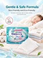 Feuilles de lavage 4-en-1 anti-transfert de couleur, détachantes et protectrices pour linge