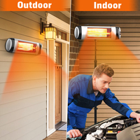 Konwin Chauffage de terrasse électrique mural extérieur IP34 Télécommande à chaleur infrarouge avec support