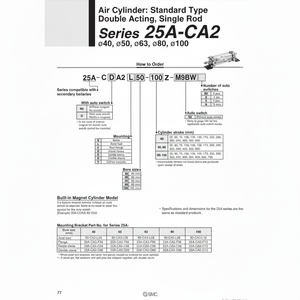 ชิ้นส่วนนิวเมติกส์ยึดกระบอก25A-CA2-F08 SMC - Product Image 1
