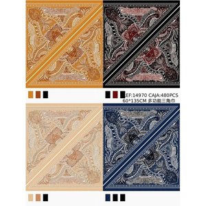 Sciarpa triangolare multifunzionale 60x135 cm con motivo Paisley per uomo e donna, uso esterno - Product Image 1
