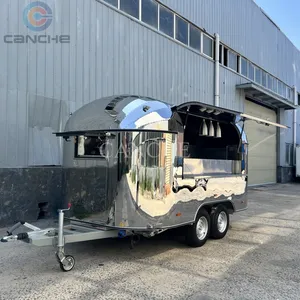 Chariot de restauration rapide électrique en acier inoxydable de 4 m pour hot-dogs et frites, remorque alimentaire mobile d'extérieur - Product Image 5