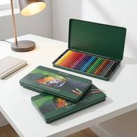 Caja de Lata Metálica con Bisagras para 72 Lápices de Colores, Estuche de Lata con Impresión de Fotos, Set de Regalo Artístico, Papelería, Lata de Hojalata, Fábrica OEM, Venta al por Mayor