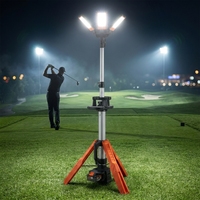 Lampe trépied à LED pour éclairage de chantier, extérieur, cafés, salles de padel, jeux de nuit, sports de type tennis de table, avec alimentation CA et batterie