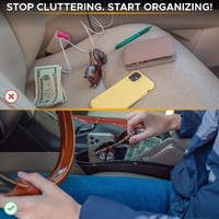 Organisateur de rangement en cuir pour l'espace entre les sièges de voiture, boîte de rangement pour objets