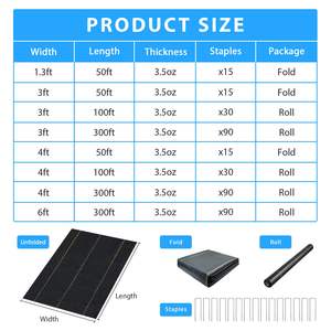 Tissu de paysage DB Weed Barrier avec chevilles de fixation en forme de U, tapis de jardinage à blocs robustes pour lutter contre les mauvaises herbes - Product Image 1