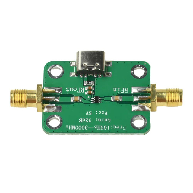 New 10KHz-3GHz RF Wideband Amplifier Gain 32dB Low Noise Amplifier LNA Board Modules DC 5-12V 50Ω for FM HF VHF UHF Radio Signal