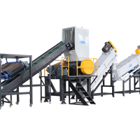 Machine automatique de lavage de flocons de bouteilles en plastique PE avec déshydratation et décolleur d'étiquettes