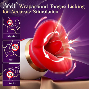 Vibrateur rose Love Lips 3 en 1 à 10 vitesses, vibrateur buccal vibrant, jouet sexuel pour femmes, vibrateur rose pour point G, jouets pour adultes, masseur - Product Image 3