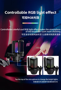 Promoción del, micrófono de condensador, grabación, reducción de ruido sensible, dispositivo de Karaoke de transmisión en vivo para teléfonos y computadoras - Product Image 2