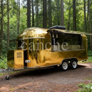 รถเทรลเลอร์ขายอาหารสแตนเลสแบบเคลื่อนที่เคลื่อนที่ได้รถลากตู้ขายอาหารเค้กแบบยืนได้ - Product Image 4