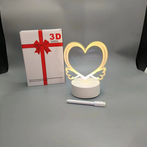 Tablero de notas de mensaje de acrílico transparente borrable Diy regalo creativo Rewrirable USB <span class=keywords><strong>3D</strong></span> Led luz de noche con pluma lámpara de noche LED - Product Image 5