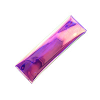 Sac à crayons coloré transparent au laser, nouveau sac de rangement artistique pour papeterie, sac à cosmétiques en PVC