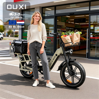 Vélo cargo électrique tout-terrain OUXI Q10 1000W, pneus larges, vélo familial, cadre robuste, deux places, longue autonomie, vélo électrique