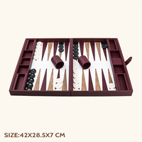 Papan Permainan Backgammon Premium Lipat dengan Casing PU, Desain Permukaan Elegan untuk Proyek Ritel dan Komersial