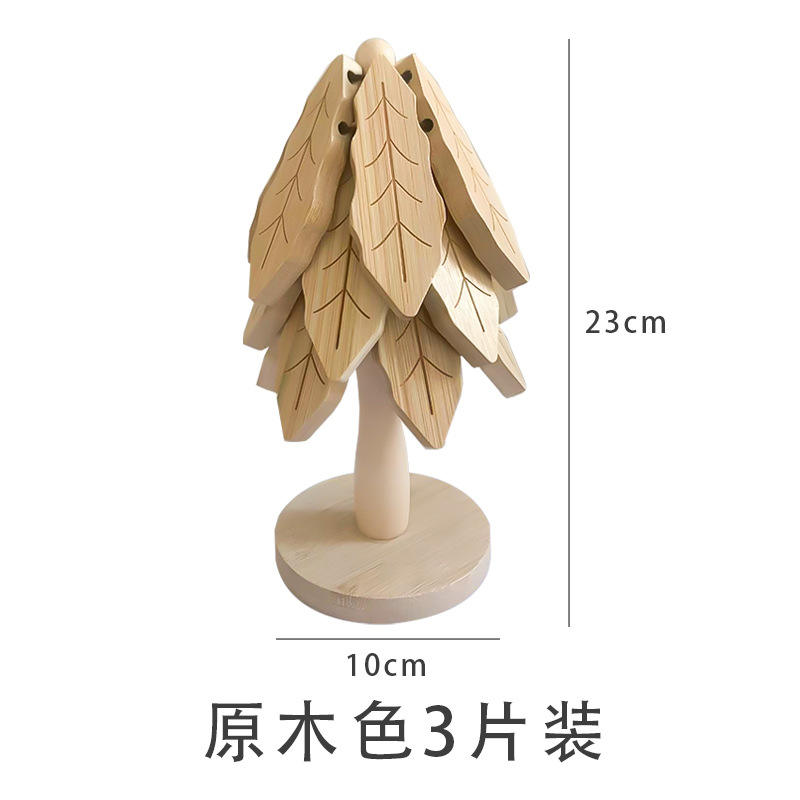 Tapis isolant thermique couleur bois de cerisier, 3 pièces, coffret en cuir de vachette.